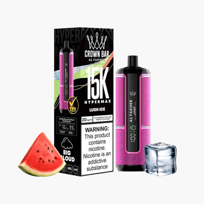 فيب الفاخر لوش ايس 15000 سحبة al fakher lush ice 15000 puff crown bar