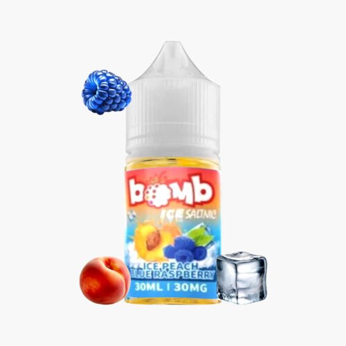 بومب خوخ توت ازرق ايس سولت 30 مل | Bomb Iced Peach Blue Raspberry Salt