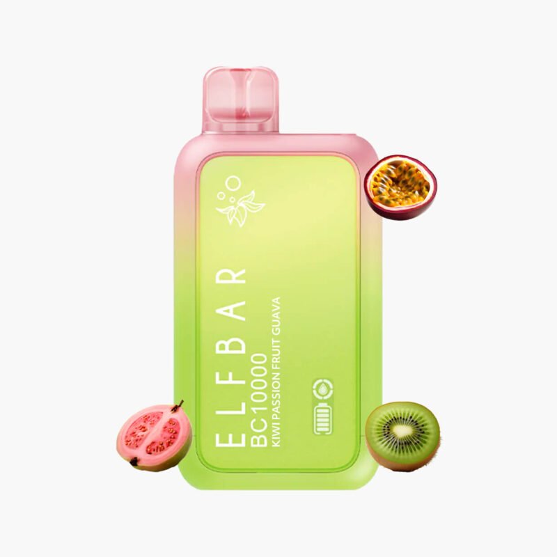 الف بار 10000 سحبه جاهزه كيوي باشن فروت جوافه | Elfbar BC10000 Puffs Disposable kiwi Passion fruit guava