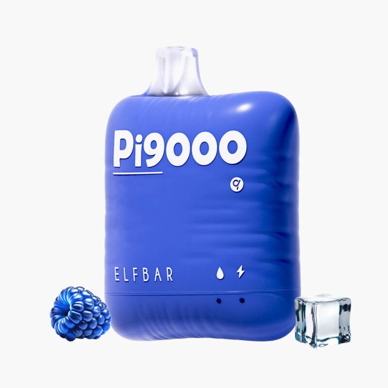 سحبة الف بار 9000 موشة جاهزة توت زرق ايس | Elfbar Pi9000 9000 Puff Disposable Blue razz ice