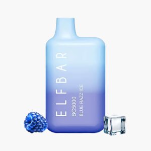 الف بار 5000 موشة | شيشة جاهزة توت ازرق ايس | Elfbar BC5000 5000 Puff Disposable blue razz ice