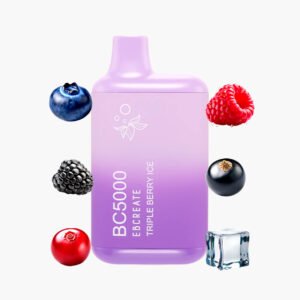 الف بار 5000 موشة | شيشة جاهزة توت مشكل ايس | Elfbar BC5000 5000 Puff Disposable triple berry ice