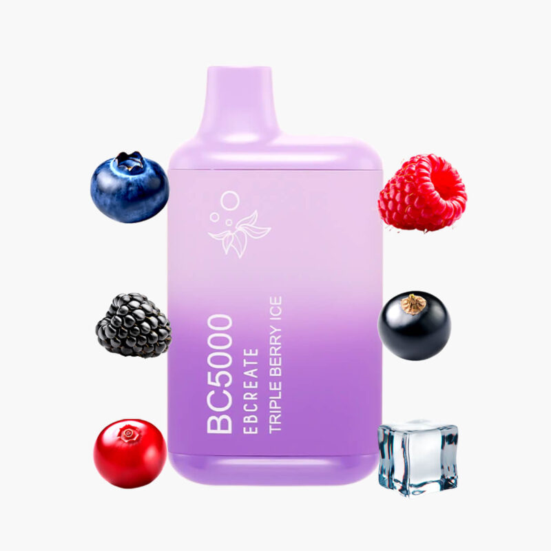 الف بار 5000 موشة | شيشة جاهزة توت مشكل ايس | Elfbar BC5000 5000 Puff Disposable triple berry ice