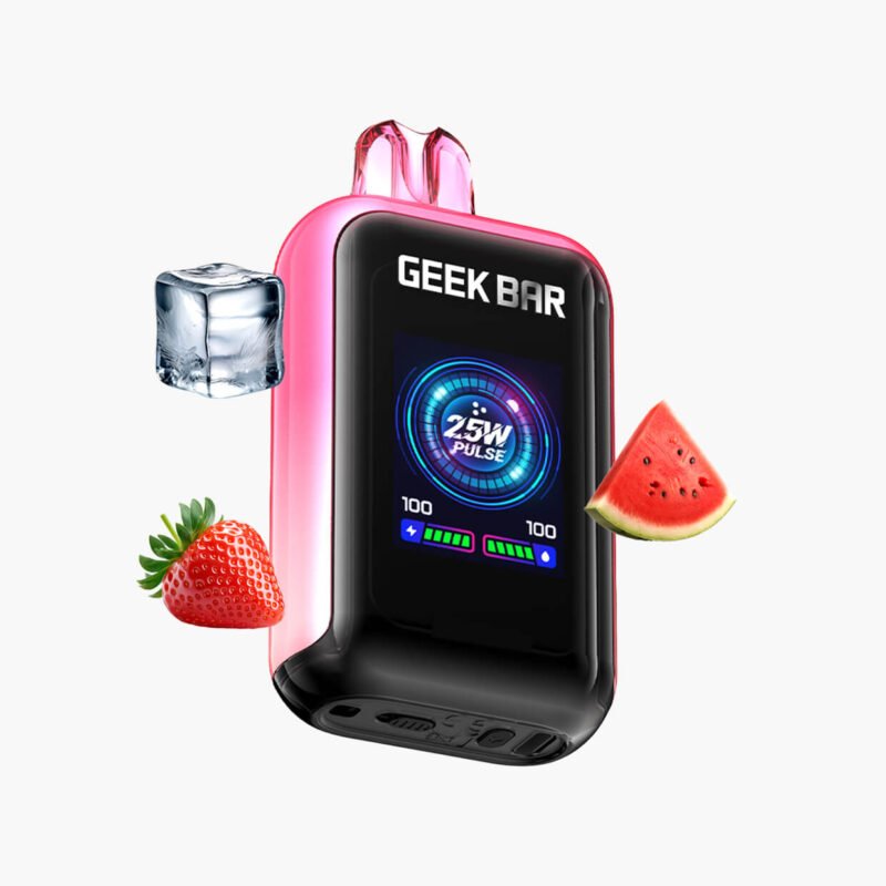 سحبة جيك بار 23000 وات فراوله بطيخ ايس | Geek Bar Watt 23k Puff Disposable Geek Bar 23000 strawberry watermelon ice
