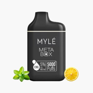 سحبة مايلي 5000 موش ميتا بوكس ليمون نعناع | Myle Meta Box 5000 Puff Disposable lemon mint