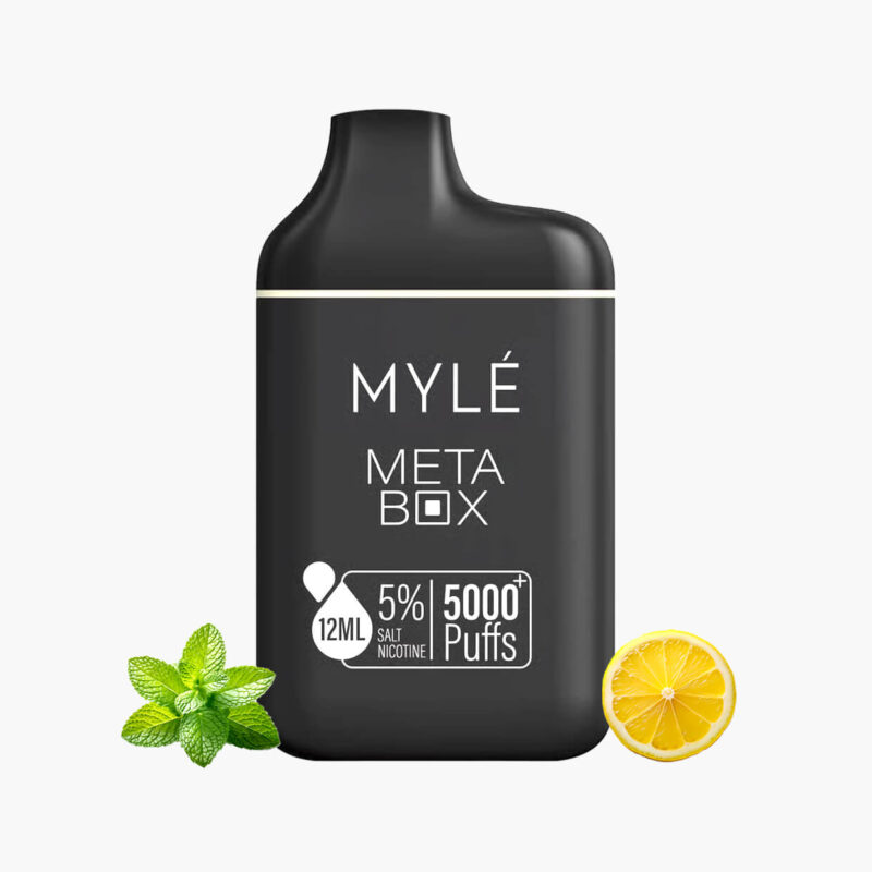 سحبة مايلي 5000 موش ميتا بوكس ليمون نعناع | Myle Meta Box 5000 Puff Disposable lemon mint