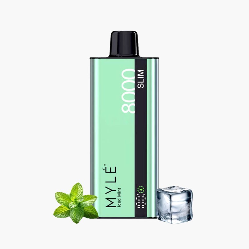 سحبة مايلي سليم مايلي 8000 موش نعناع ايس Myle Slim 8000 Puffs Disposable iced mint