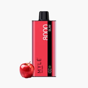 سحبة مايلي سليم مايلي 8000 موش تفاح احمر Myle Slim 8000 Puffs Disposable red apple