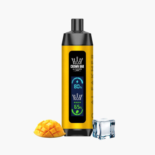 Al-Fakher-8000-puff-crown-bar-cool-mango الفاخر 8000 سحبة شيشة كراون بار مانجو ايس | Al Fakher 8000 puff Crown Bar mango Ice