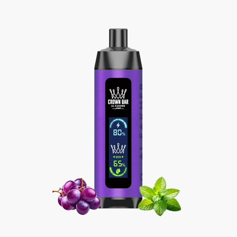 الفاخر 8000 سحبة شيشة كراون بار عنب نعناع | Al Fakher 8000 puff Crown Bar grape mint