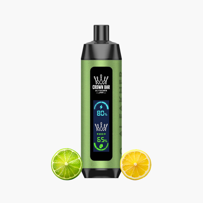 الفاخر 8000 سحبة شيشة كراون بار ليمون لايم | Al Fakher 8000 puff Crown Bar lemon lime