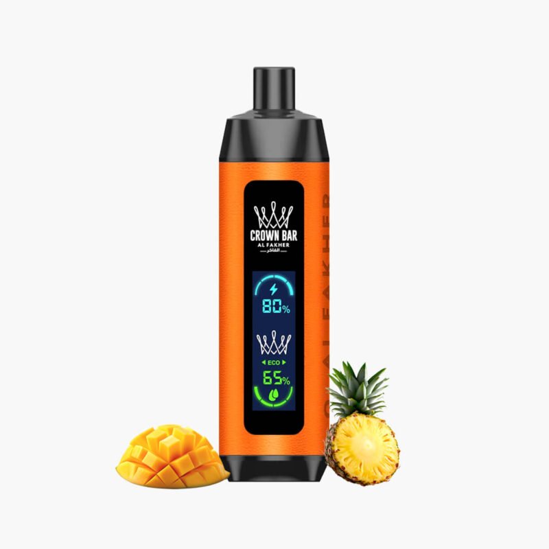 الفاخر 8000 سحبة شيشة كراون بار مانجو اناناس | Al Fakher 8000 puff Crown Bar mango pineapple