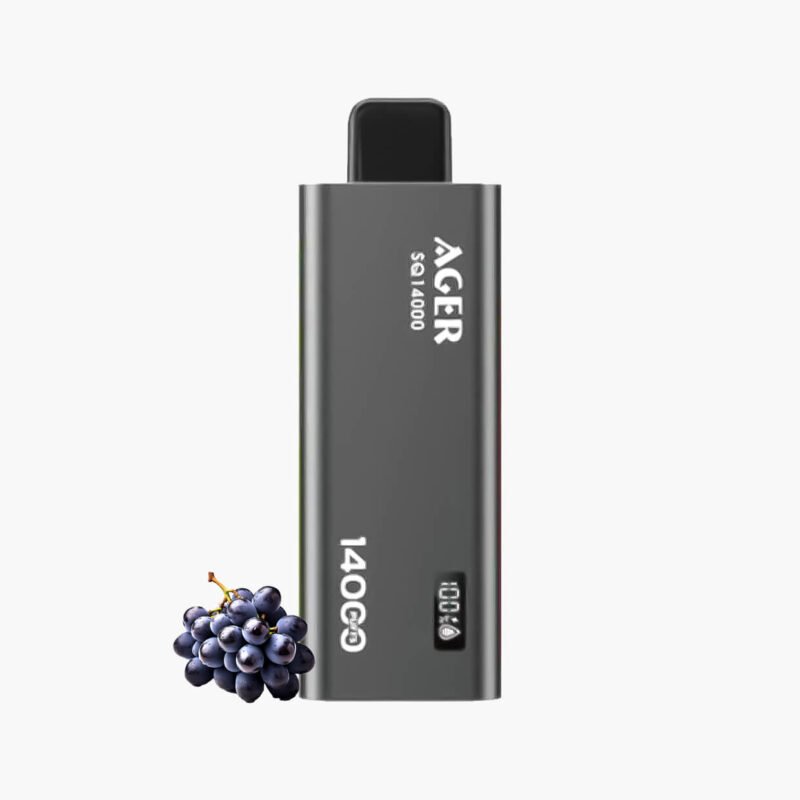 سحبة اجير 14000 موش اس كيو عنب اسود | Ager 14000 Puff SQ Disposable black grape