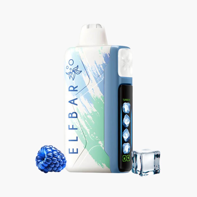 سحبة الف بار ايس كينق 30000 توت ازرق موشة جاهزة | Elfbar King Ice 30000 Puffs blue razz