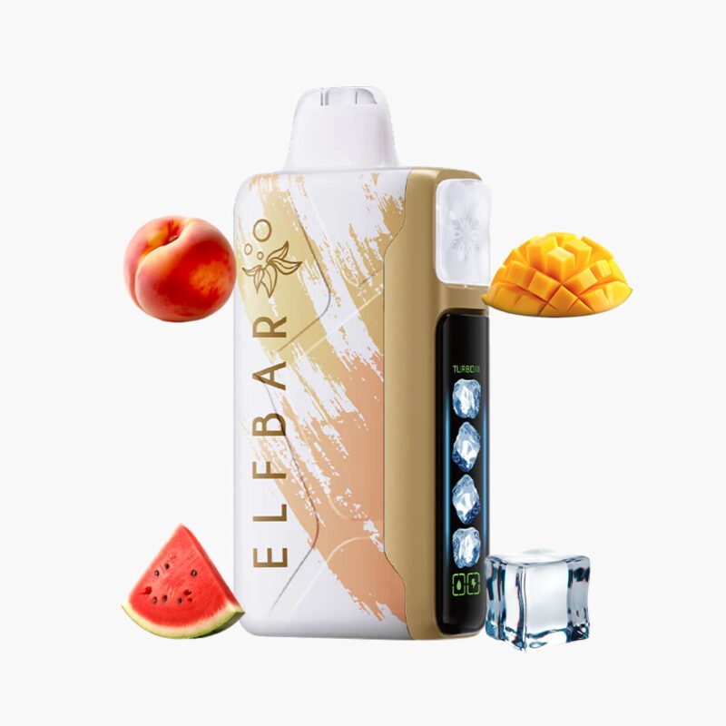 سحبة الف بار ايس كينق 30000 مانجو خوخ بطيخ موشة جاهزة | Elfbar King Ice 30000 Puffs mango peach watermelon